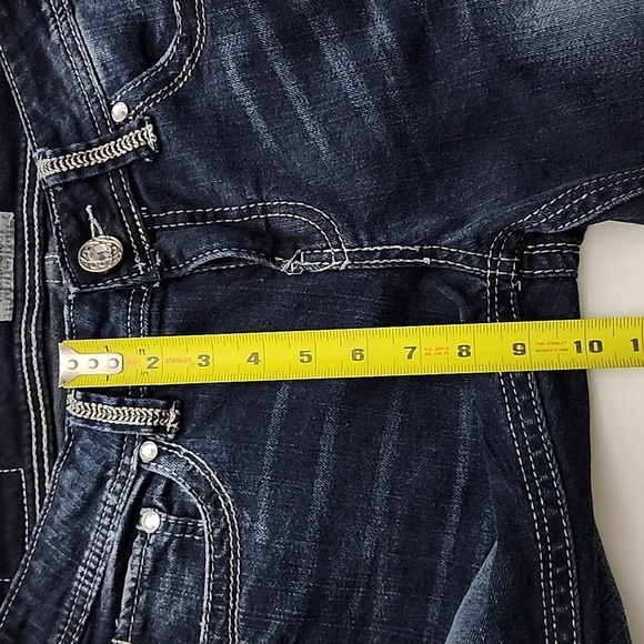 Daytrip Women's  Virgo Bootcut Dark Blue Demin Jeans Faded Gold Stitch Size 28XL - Picture 15 of 16